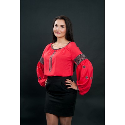Embroidered blouse "Red Temptation"